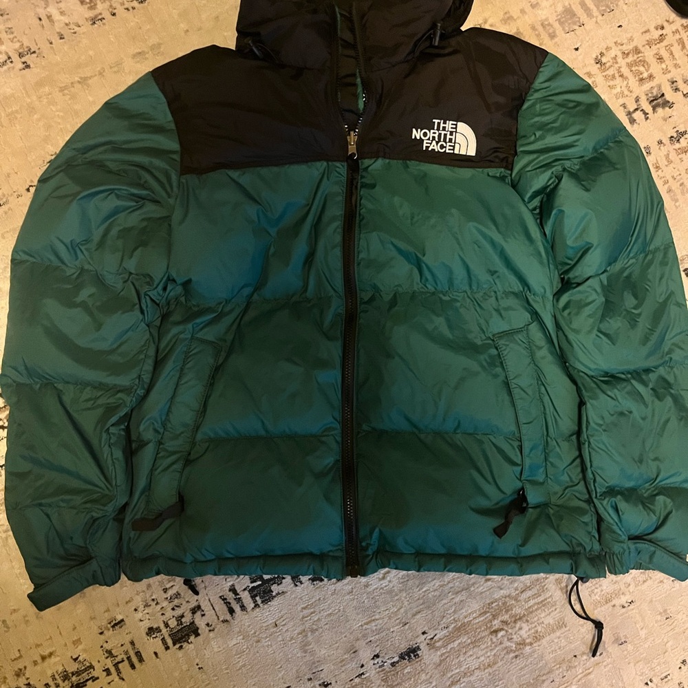 The North Face Green and Black Down Jacket